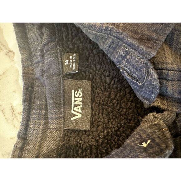 VANS Sherpa Lined Plaid Shacket Men’s Sz M - Picture 4 of 6